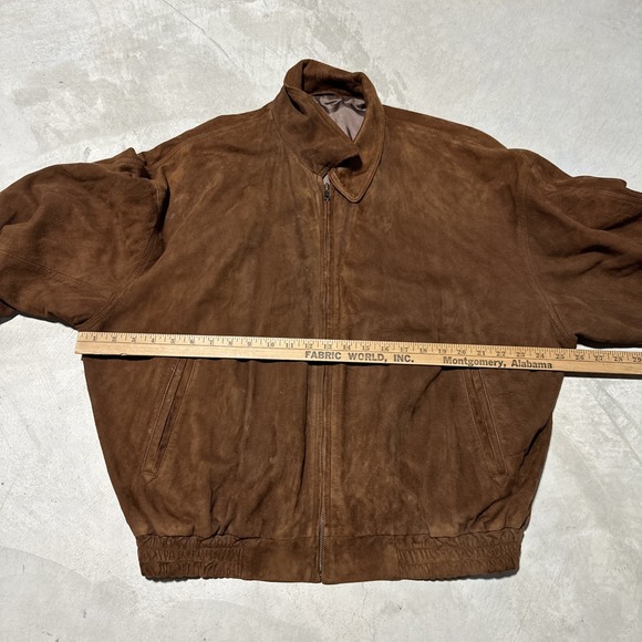 VTG Golden Bear Sportswear Men's SZ L Brown Suede Leather Bomber Jacket USA MADE - Picture 7 of 12